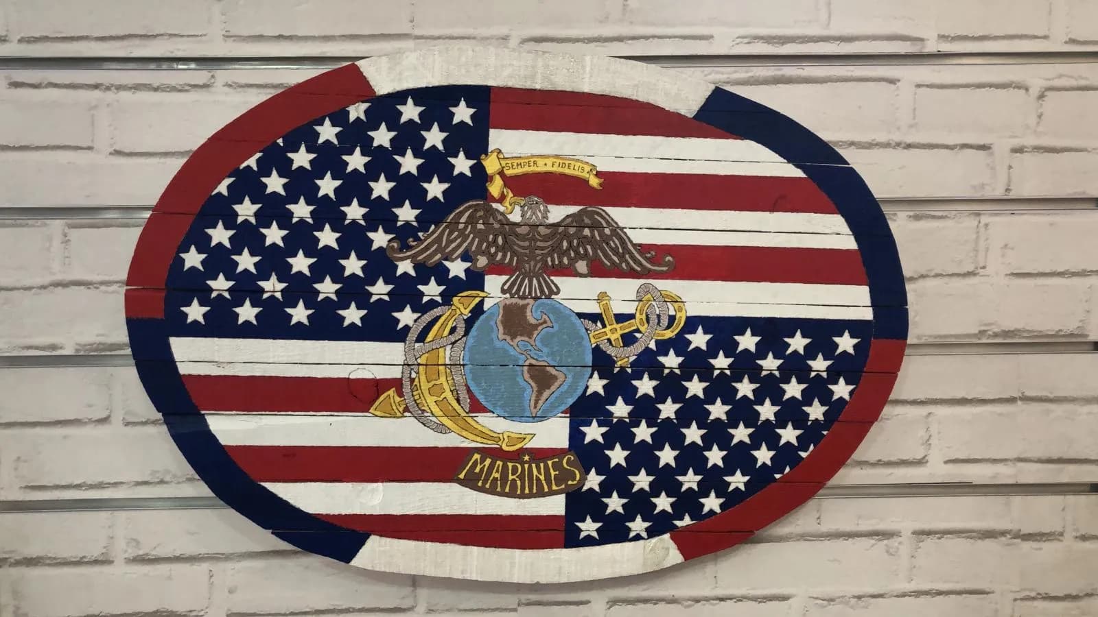 Cartel madera Marines USA