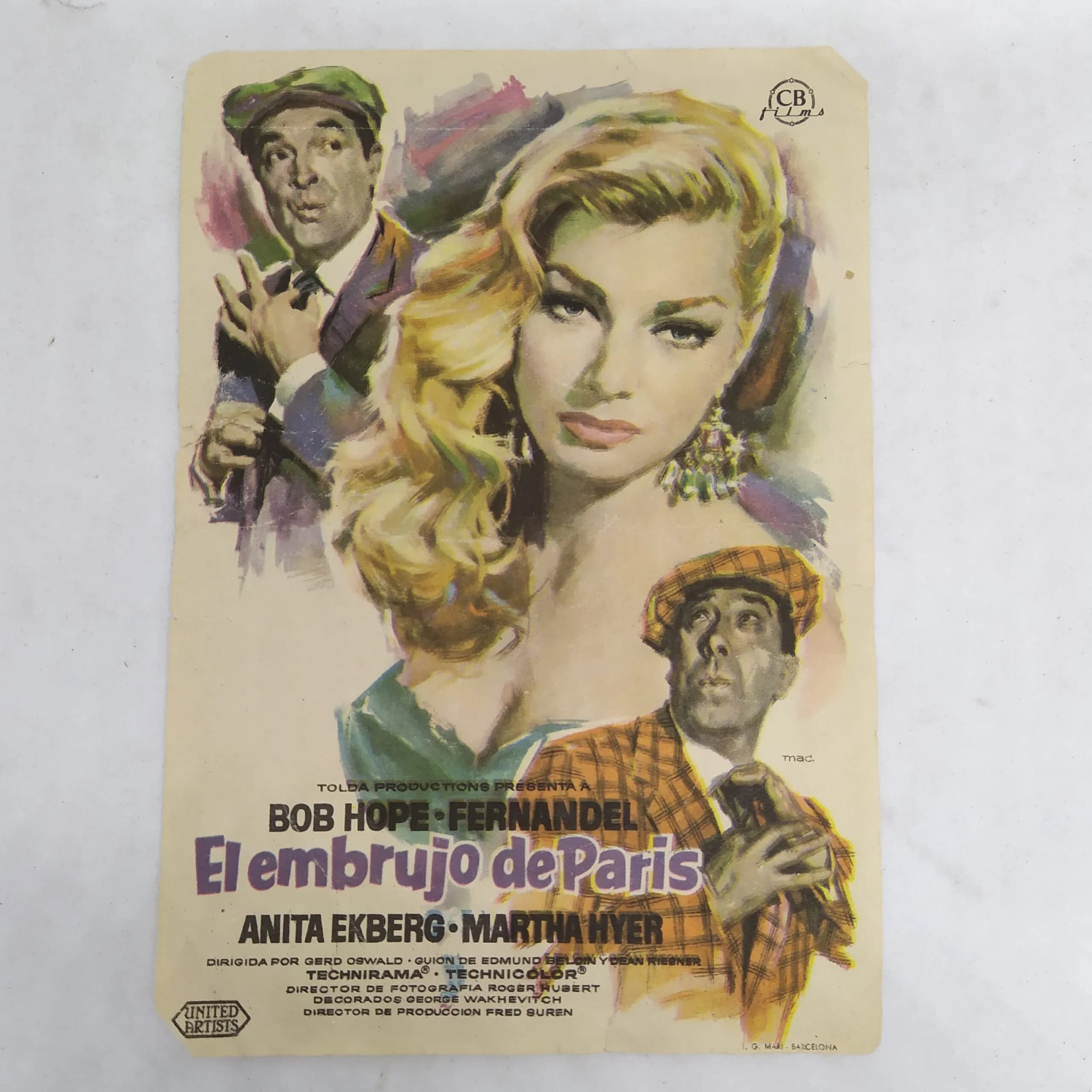 Afiche cine: el embrujo de parís