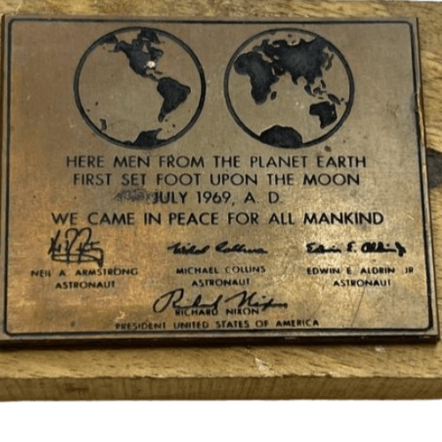 Placa alunizaje en la luna 1969 NASA