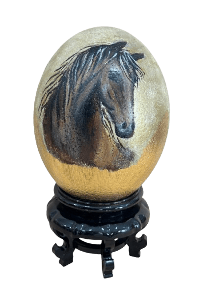 Obra de Luly Santos caballo
marrón.