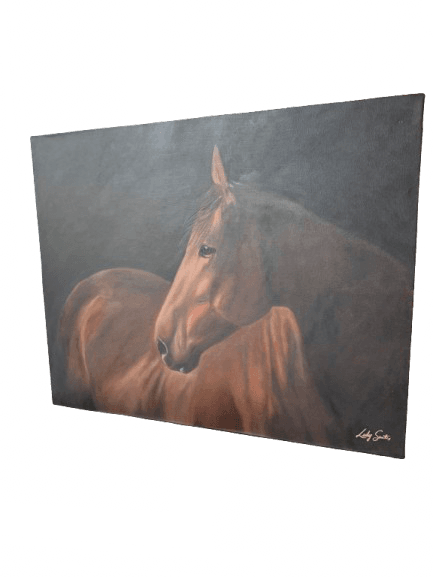 Óleo sobre lienzo precioso caballo Magenta de Luly Santos