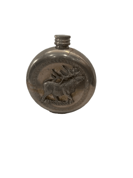 Petaca Redonda con Relieve de Alce