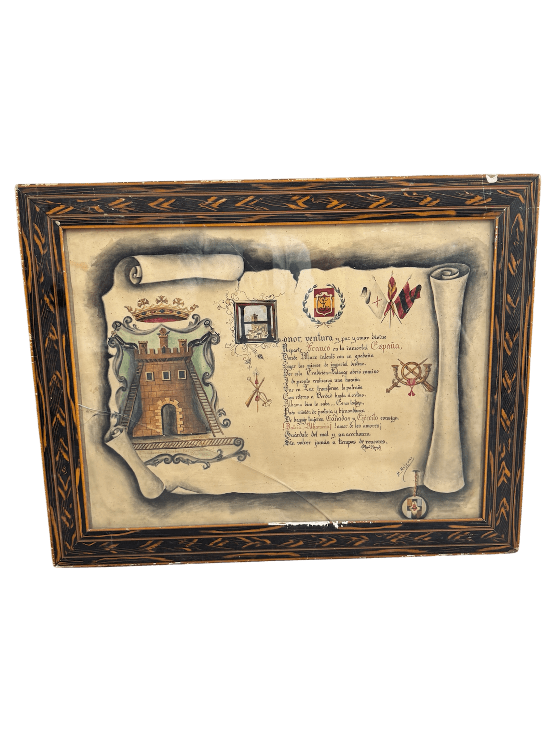 Pergamino 1938 Original con texto poesía