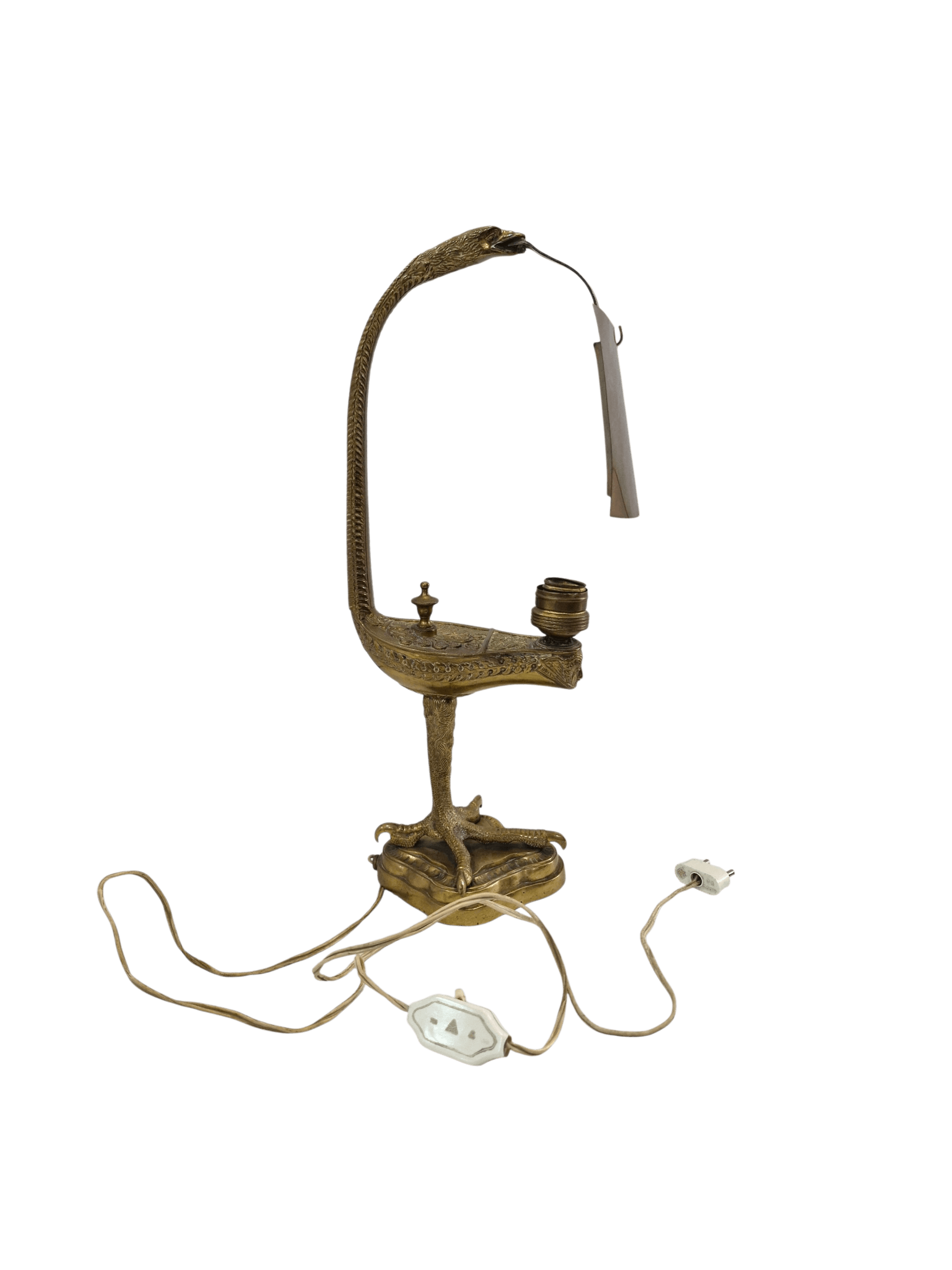 Lámpara vintage de mesa con forma de ave