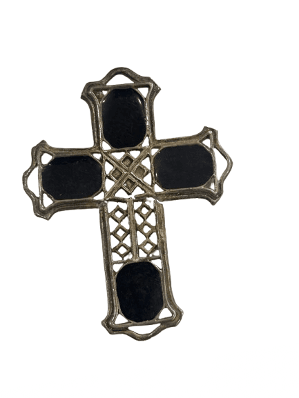 Cruz Pectoral de Azabache y Plata