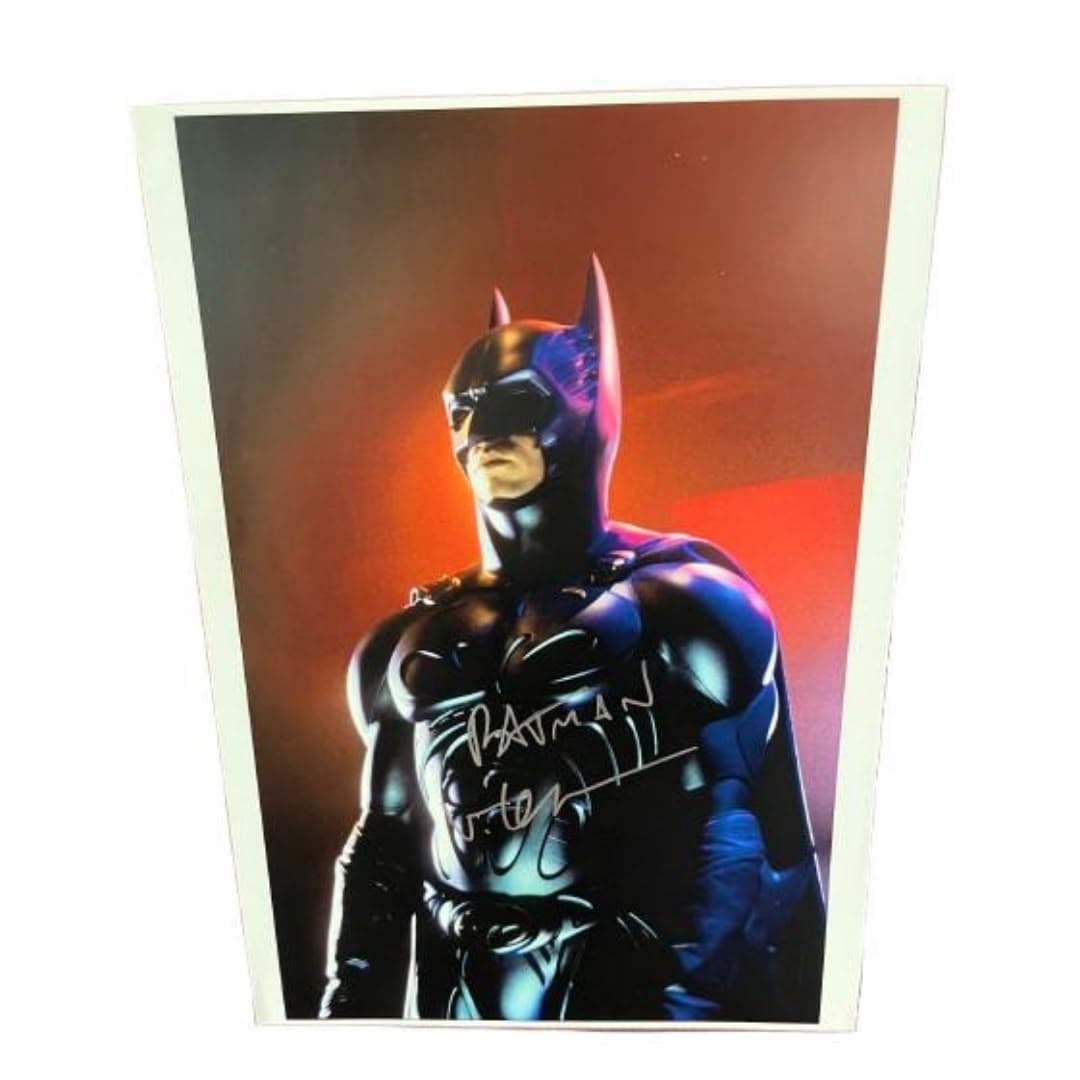 Fotografía promocional coleccionable de la película Batman Forever con autógrafo