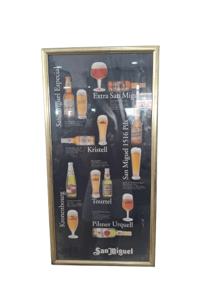 Cartel Publicitario Vintage Cerveza San Miguel