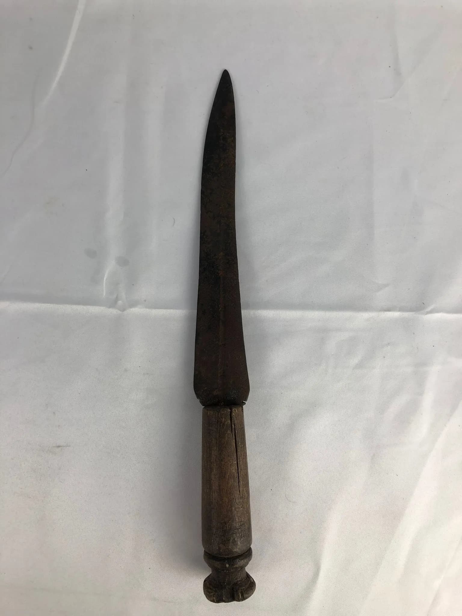 Cuchillo Antiguo Siglo XVIII Con Mango de Madera