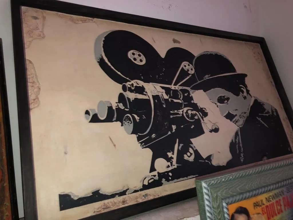 Cartel 90 x 50cm pintado a mano sobre madera envejecida Charlotte.