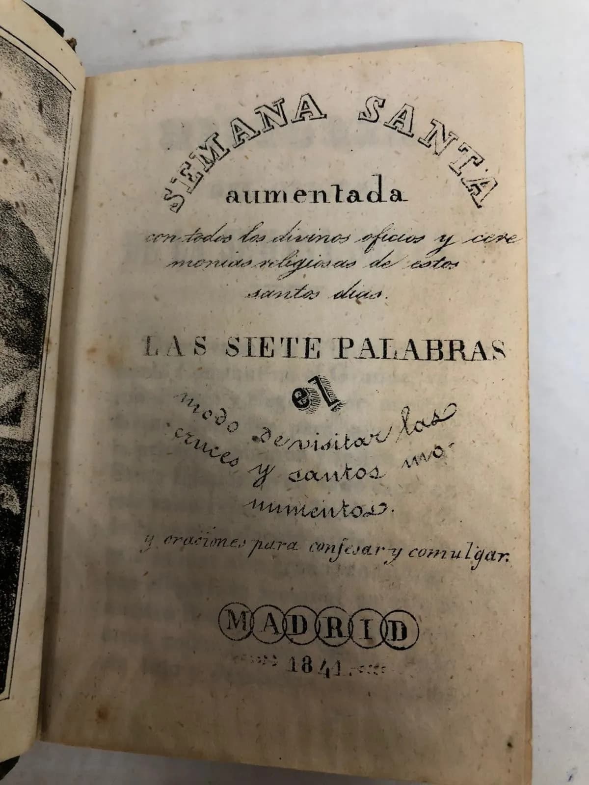 LIBRO SEMANA SANTA LA SIETE PALABRAS 1841