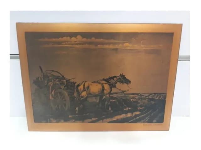 Lote de cuadros de metal de bellas artes