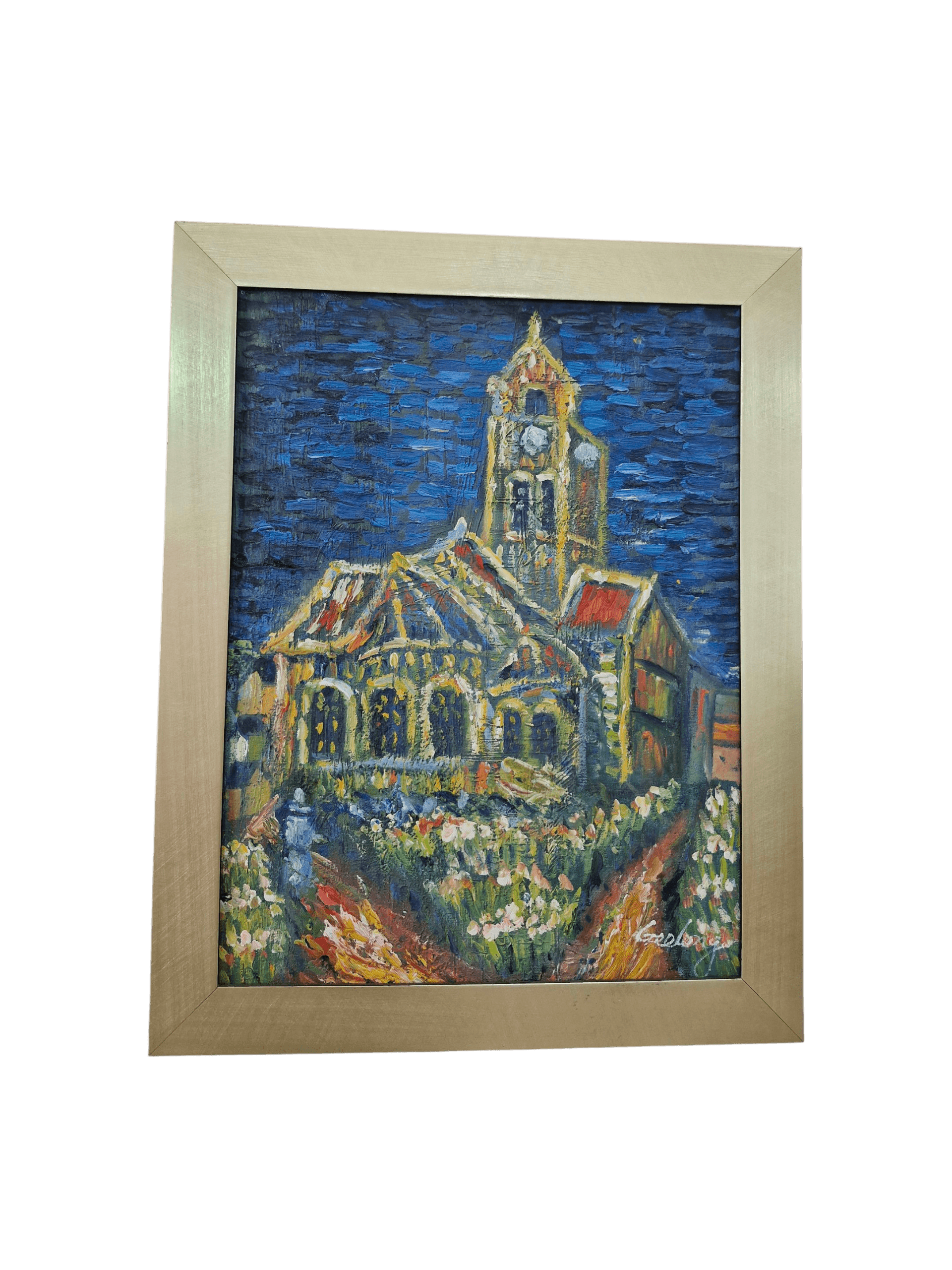 Óleo sobre lienzo – Iglesia en el campo