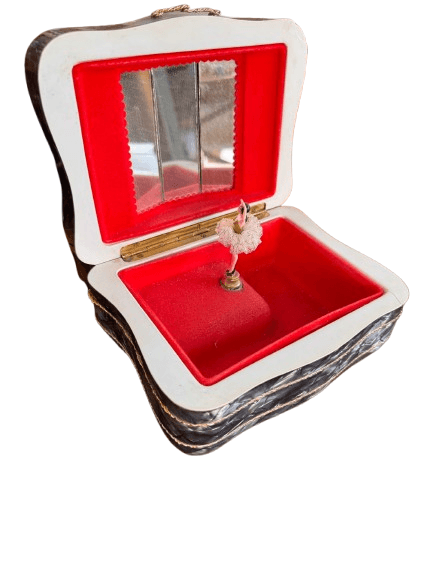 Caja de música joyero vintage con bailarina giratoria