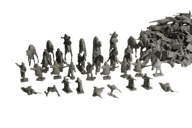 Lote de figuras de caballería y tropas del desierto