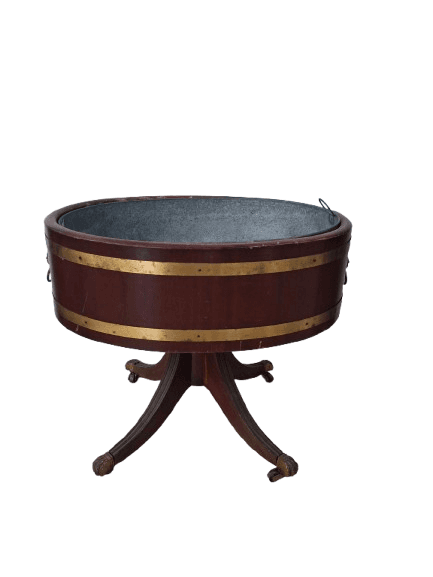 Antiguo Enfríador de Vino o Jardinera de Pie Estilo Regencia – Mueble Auxiliar Vintage