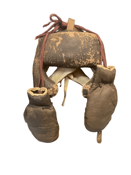 Guantes y casco de Boxeo 1950