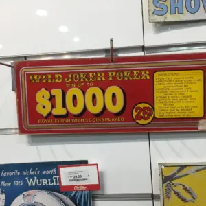 CARTEL METACRILATO CASINO WILD POKER $1000 25$