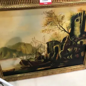 CUADRO PEREA ATRAQUE DE BARCAS PESQUERAS AÑOS 40 1000 X 50