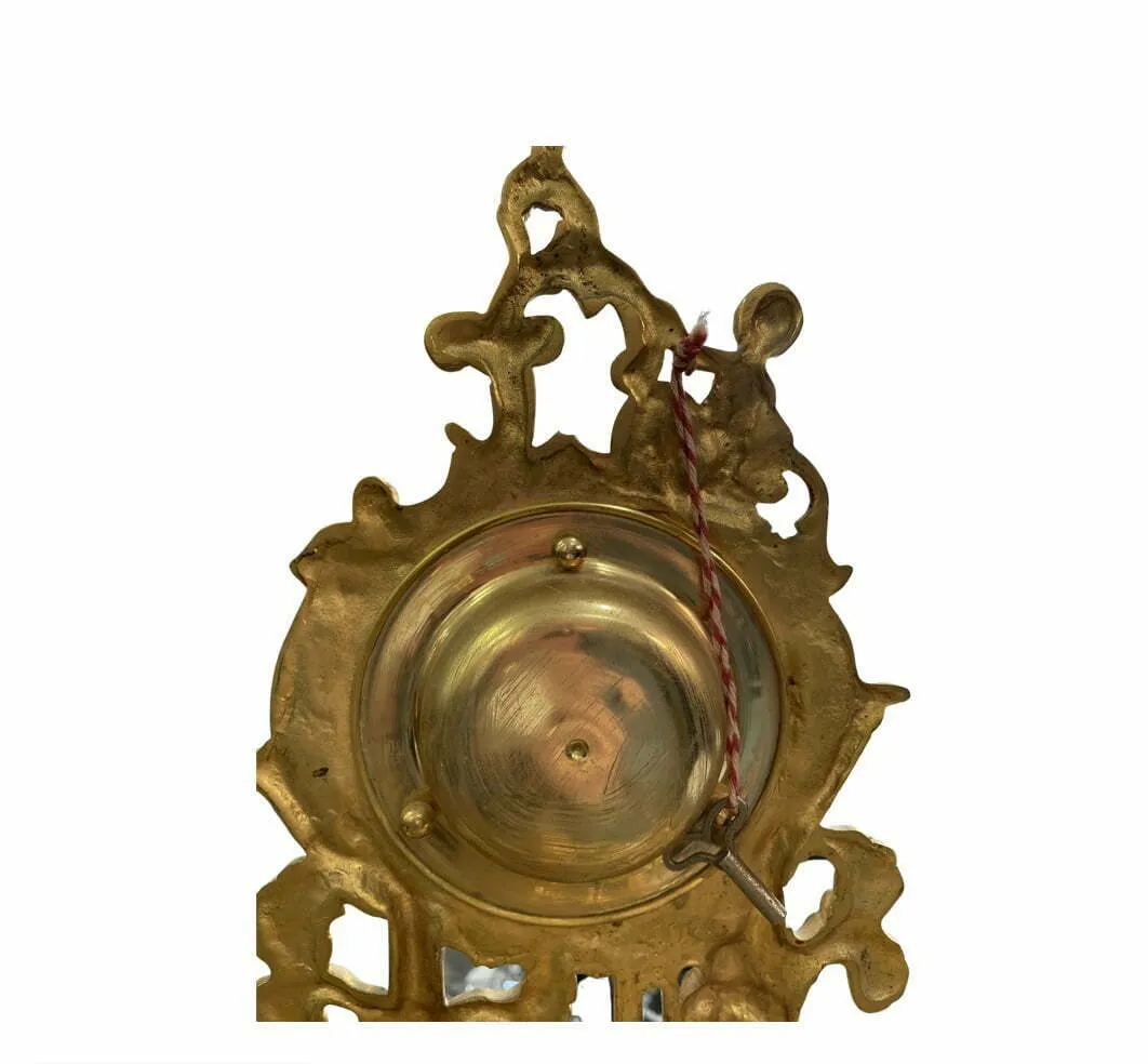 Reloj bronce y mármol de cuerda 1940 - Imagen 5