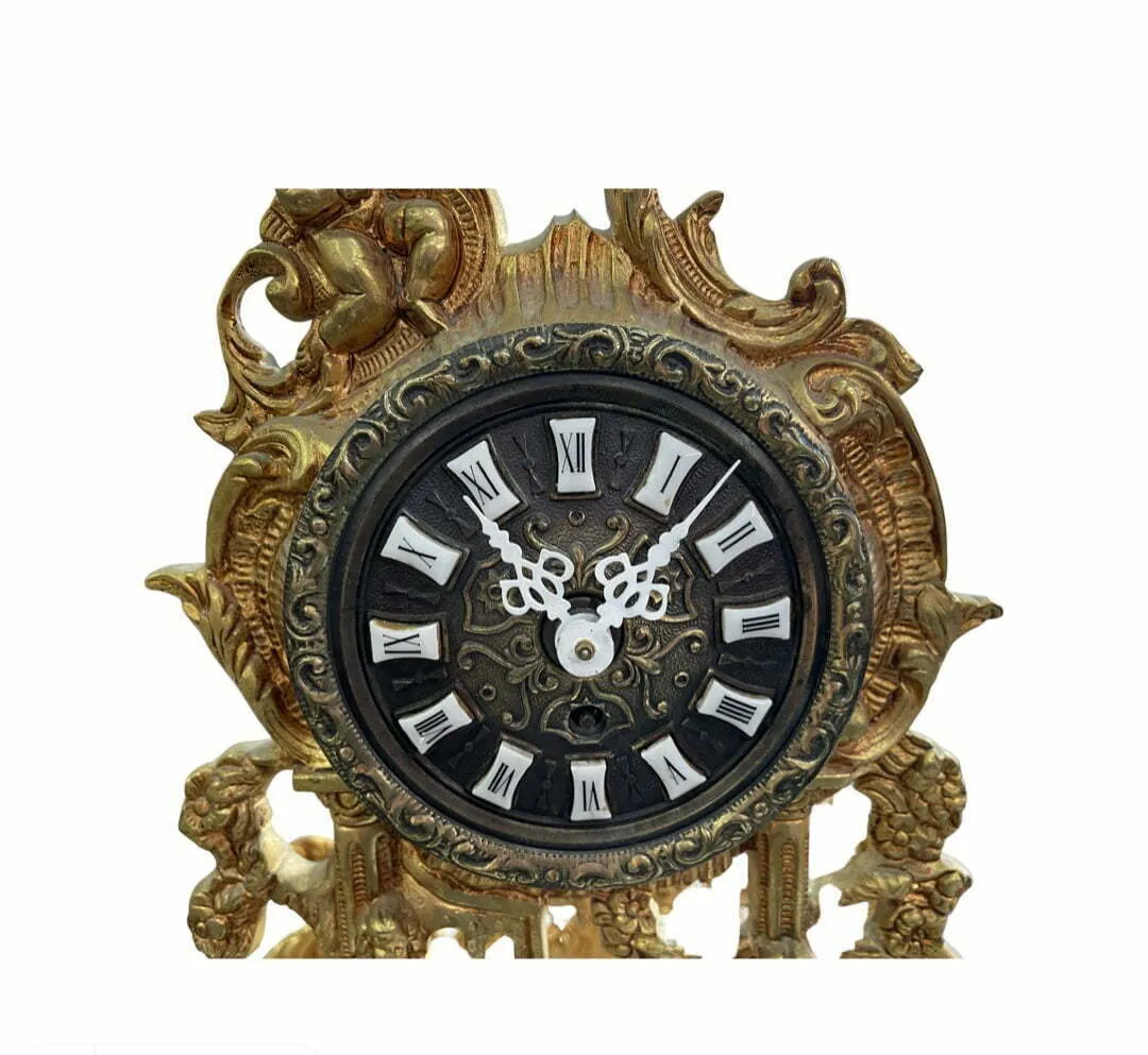 Reloj bronce y mármol de cuerda 1940 - Imagen 3