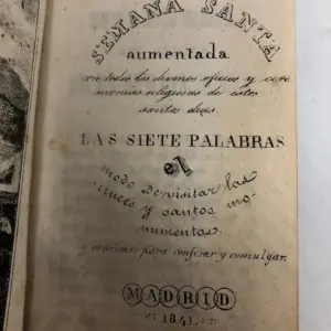 LIBRO  SEMANA SANTA LA SIETE PALABRAS 1841