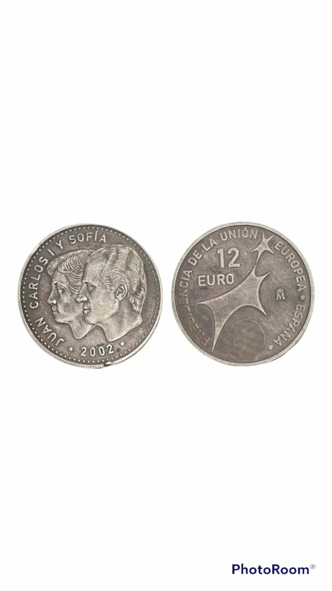 Moneda 12 euros plata Juan Carlos I y Sofía, año 2002 estuchada - Imagen 2