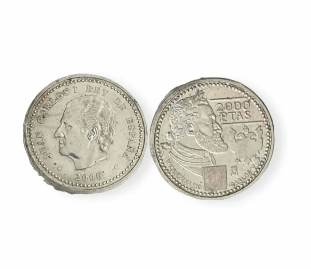 Moneda plata 2000 pesetas Juan Carlos I, año 2000 de España