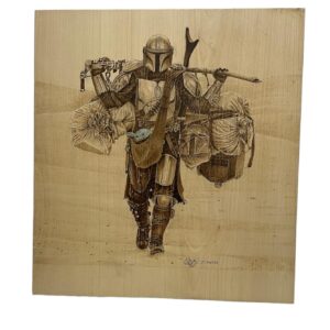 the mandalorian-grogu-star wars-obra- pirograbado