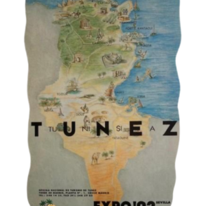 PEGATINA DE TUNEZ - EXPO 92 SEVILLA ORIGINAL