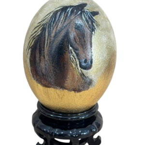 Obra de Luly Santos caballo
marrón.