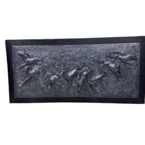Gran cuadro en relieve de caballos