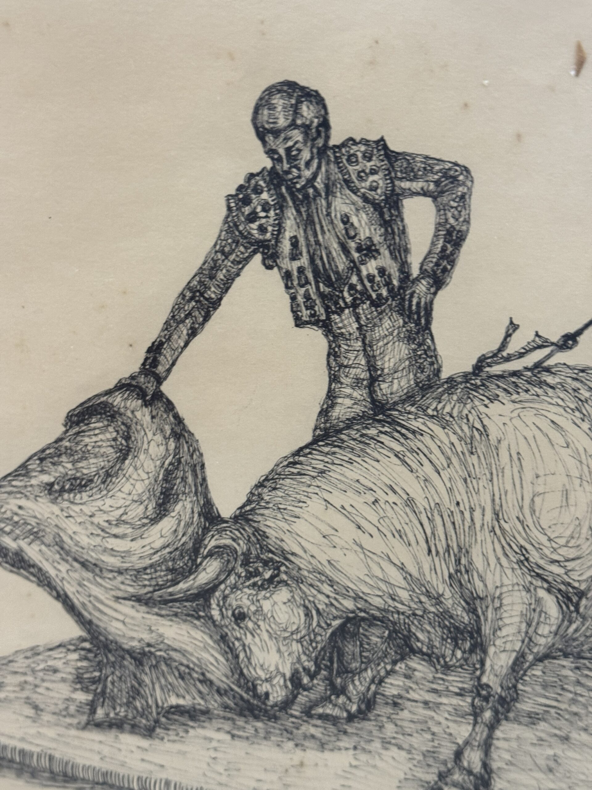 Dibujo Mariano Benlliure corrida 1945 - Imagen 3