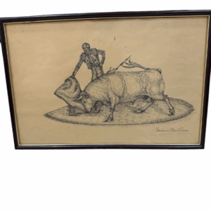 Dibujo Mariano Benlliure corrida 1945