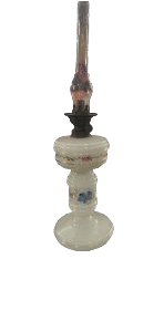 Lámpara de aceite vintage con diseño floral