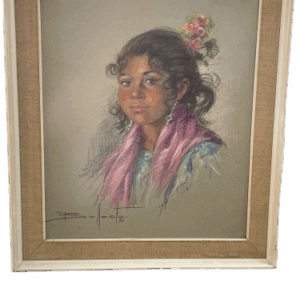 Pintura De Una Mujer con Flores