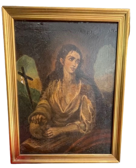 Retrato religioso con cruz