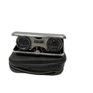 Prismáticos Plegables con Estuche de Cuero y Paño de Limpieza