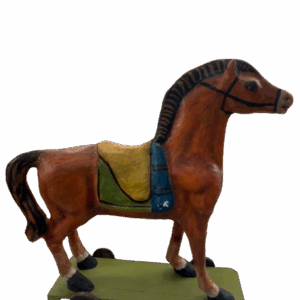 Caballo de cartón Antiguo con Ruedas