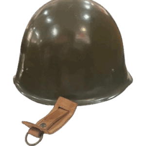 Casco Militar de Acero con Correa de Cuero