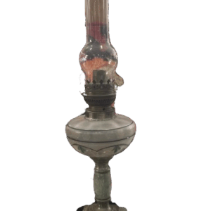 Lámpara Vintage de Aceite en Cristal Tallado y Metal