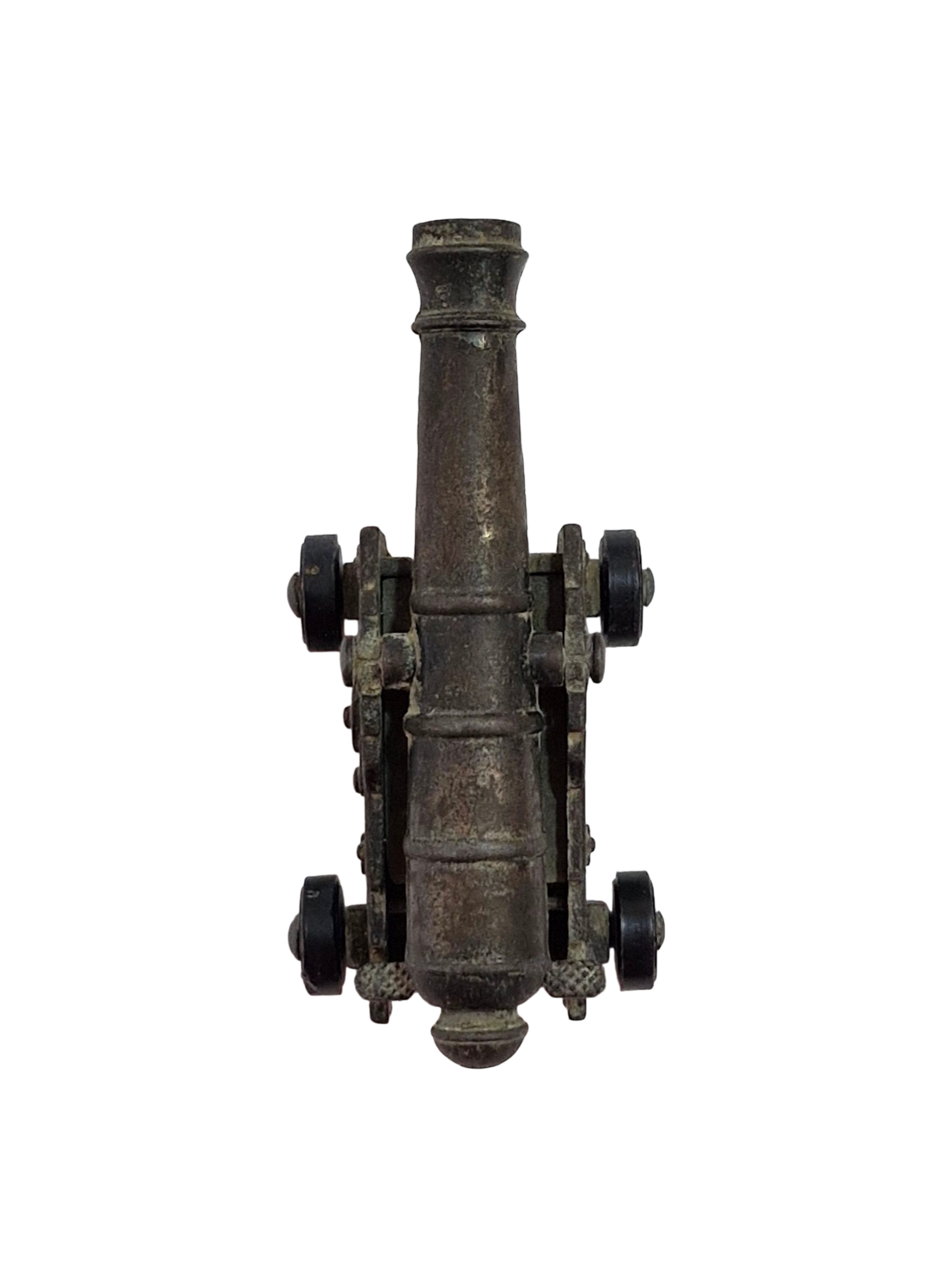 Mini cañón metálico con función de sacapuntas vintage - Imagen 2