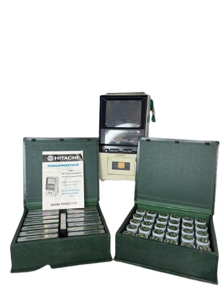 Proyector Hitachi Tonfilm Vintage con Estuche y Carretes de Película