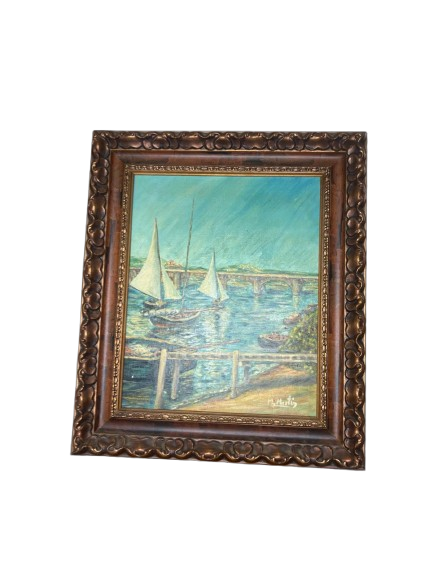 Brisa Marina: Pintura de Veleros al Atardecer