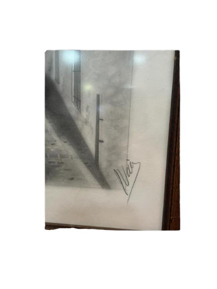 Dibujo a lápiz de callejón europeo - Imagen 2