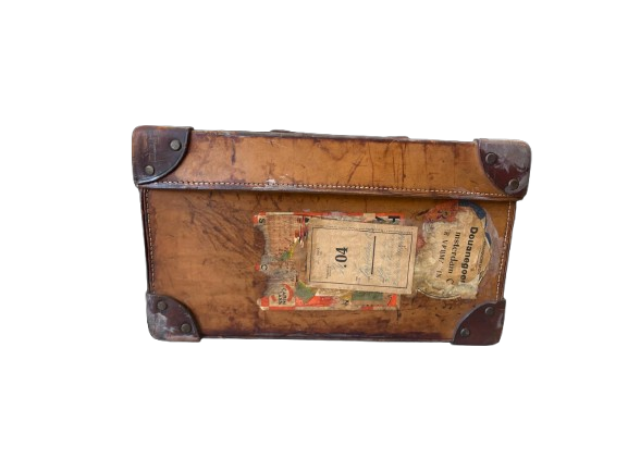 Maletín Vintage de Cuero Marrón con Herrajes Metálicos - Imagen 4