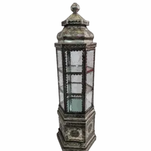 Farol mexicano artesanal de hojalata y cristal