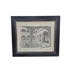 Dibujo enmarcado del Convento de Amecameca (Claustro)